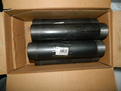 B&amp;K Mueller Steel Black Pipe Nipple Schedule 40 2" Dia 10" Long QT
