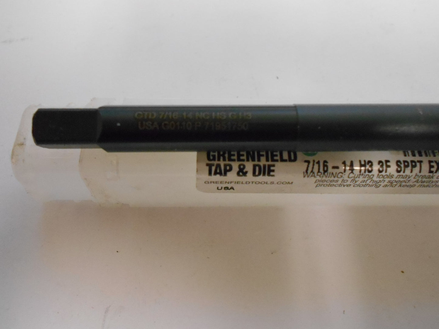Greenfield H3 7/16"-14 UNC Plug Chamfer HSS Spiral Point Tap QTY 3  18957