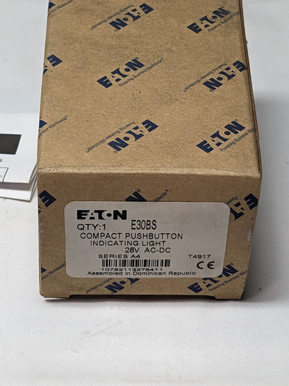 Eaton Cutler-Hammer Compact Pushbutton Indicating Light 28V/120V E30BS