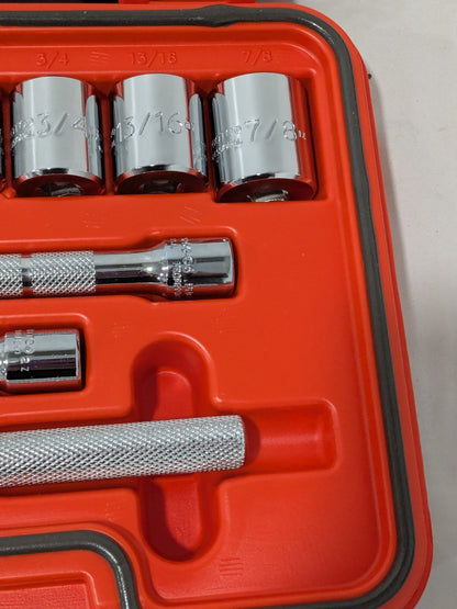 Proto Socket Set: Standard, 12 Pc, 3/8" Drive, 3/8 to 7/8" J52112S