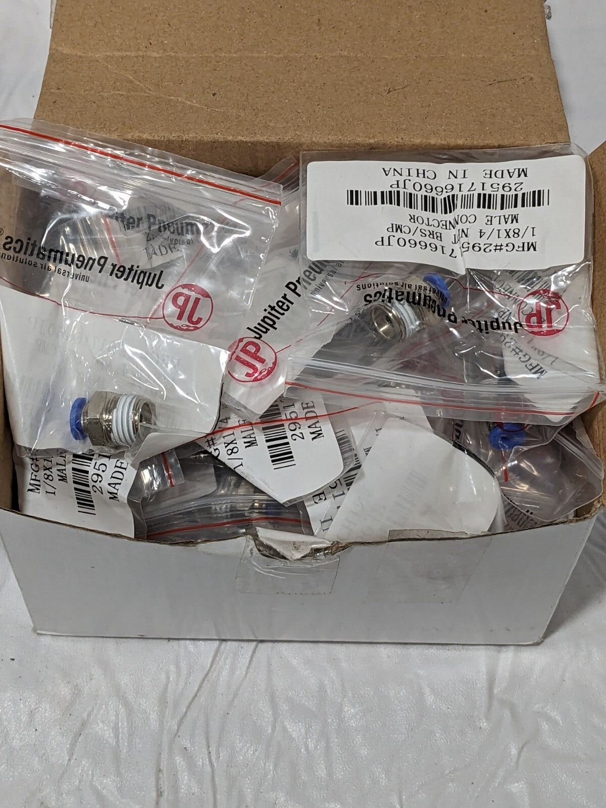 Push-To-Connect NPT Tube Fitting: 1/4" Thread, 1/8" Qty 58 2951716660J