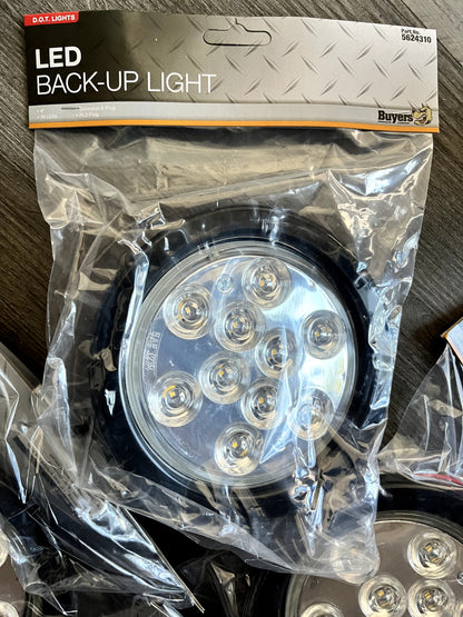 Buyers Products 4 " Clear Round Backup Light Kit With 10 LEDs Qty 6  5624310