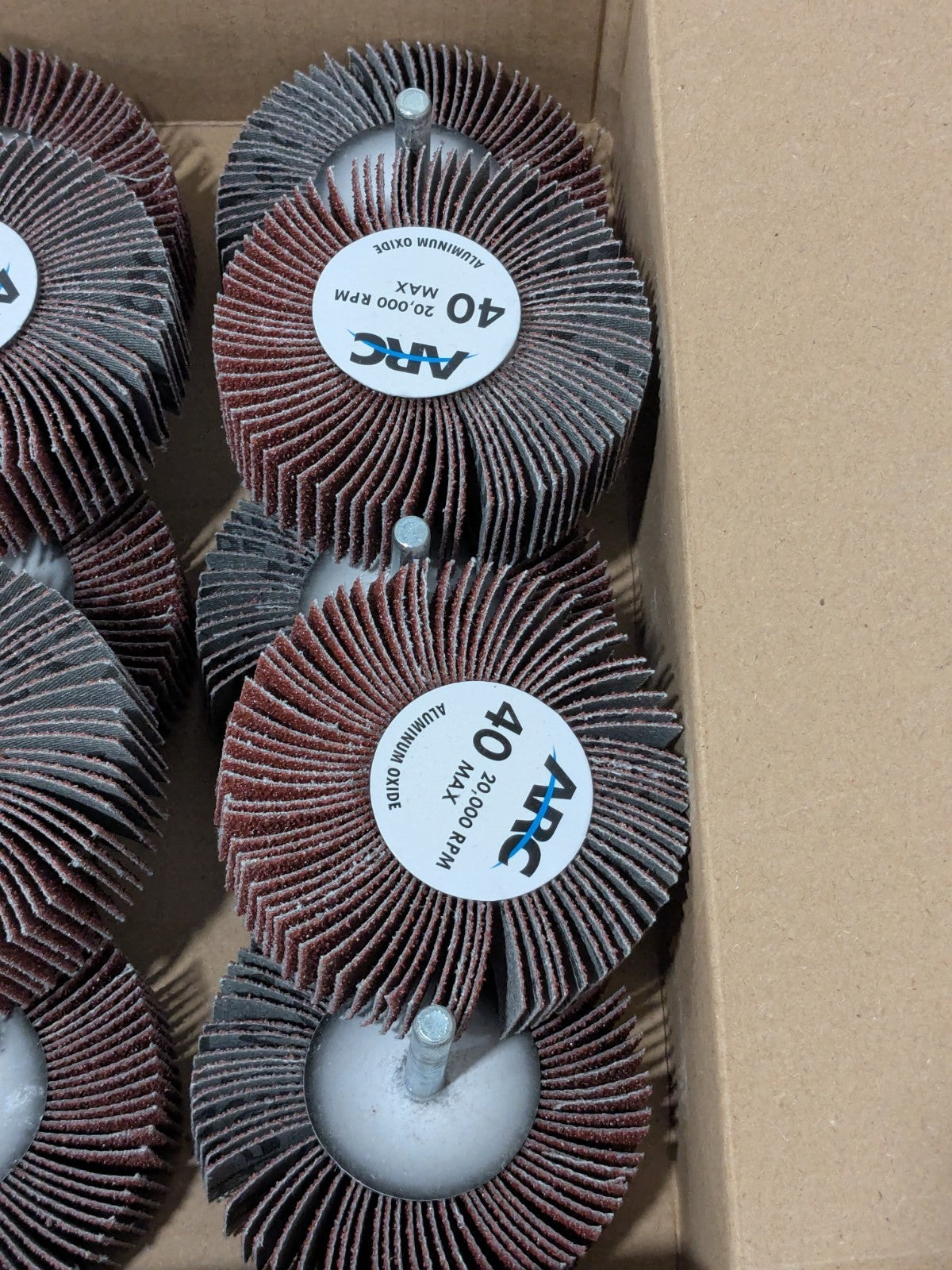 ARC Mounted Flap Wheel: 3" Dia, 1" Face Width, 40G, AO Qty 10 11388