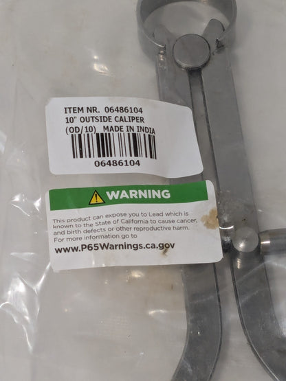 Outside Caliper: 10 Inch Leg, Spring Joint, Steel, Polished OD/10