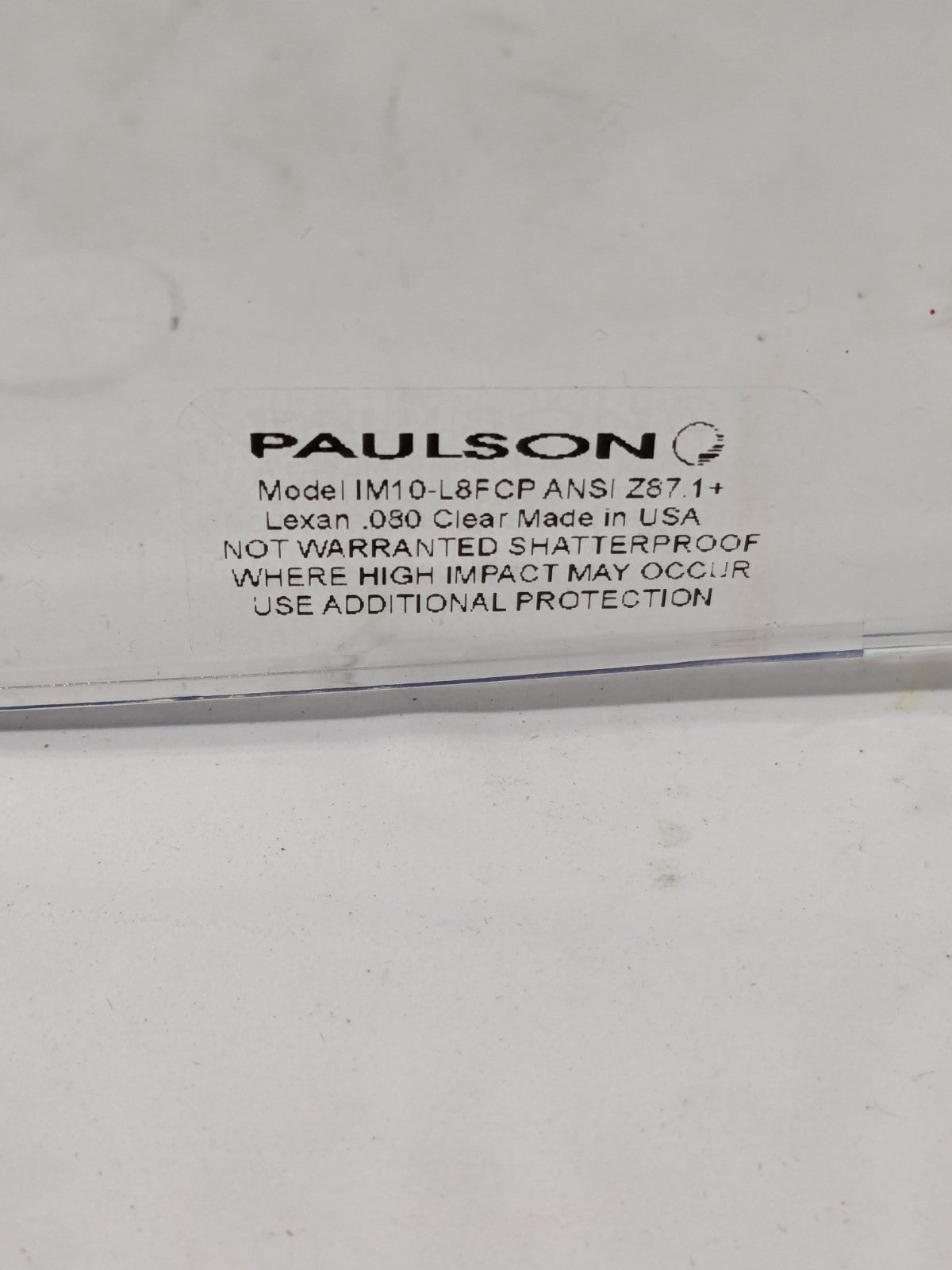 Paulson Faceshield window with Chin/Eye Protection IM10-L8FCP