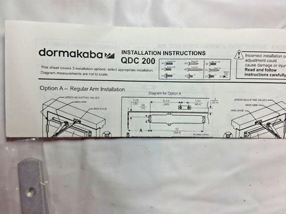 Dormakaba Door Closer Damper 330 lb Load Capacity 12-1/4" Body Length QDC200