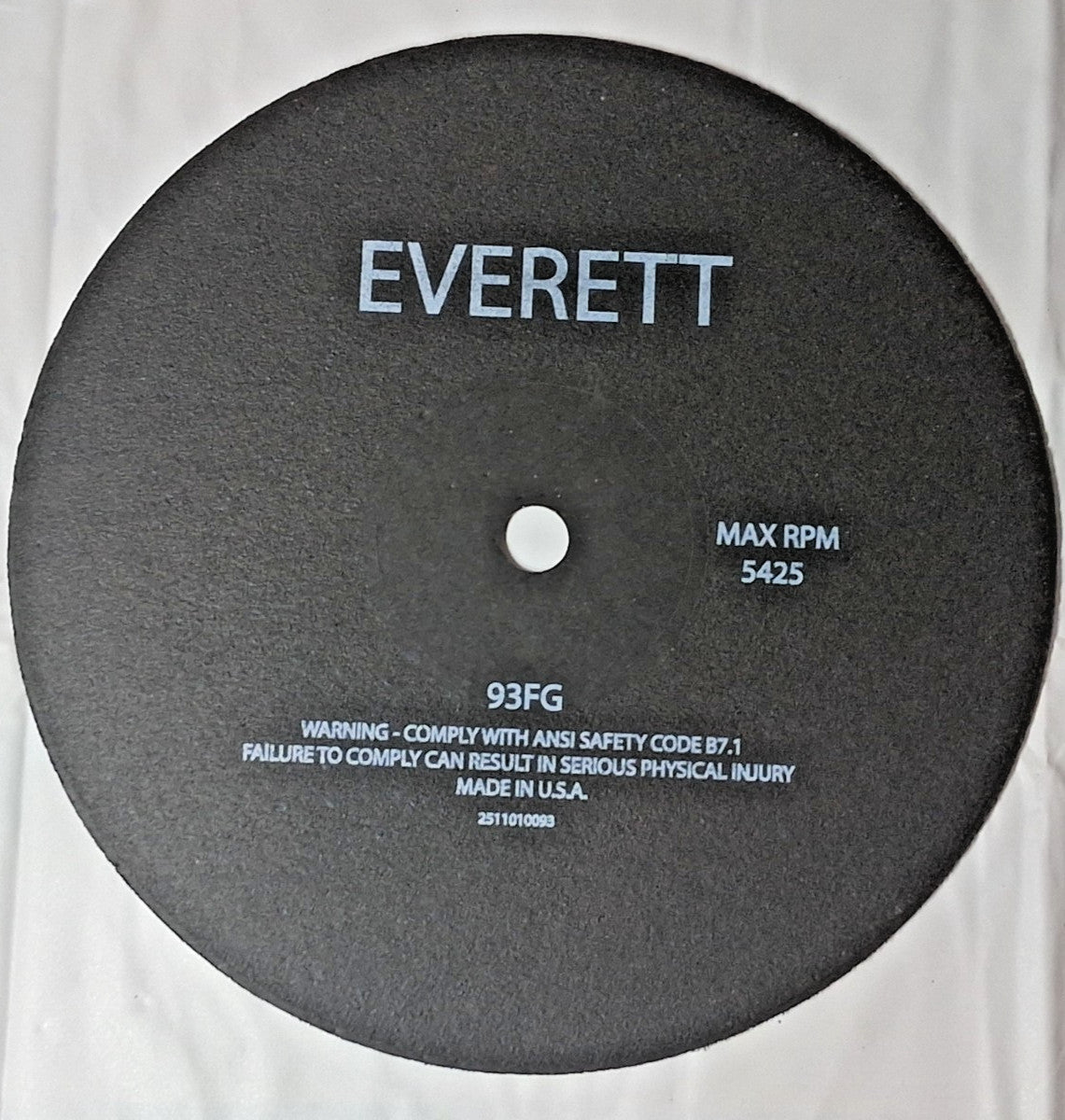 Everett Aluminum Oxide Cutoff Wheel Type 1 (01/41) 10" Dia 3/32"  93FG
