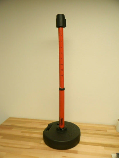 Banner Stakes PLUS 42 In Red Barrier Stanchion w/ 15 Ft Belt DANGER Keep Out