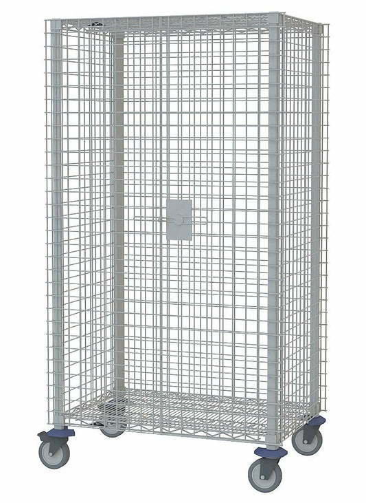 Metro Steel Wire Security Cart 2-Shelf 900 lb. Cap 40 x 27 x 67 MQSEC53VE