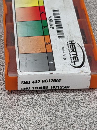 HERTEL Turning Insert: SNU432 HC1250T, Solid Carbide Qty 10 1002126