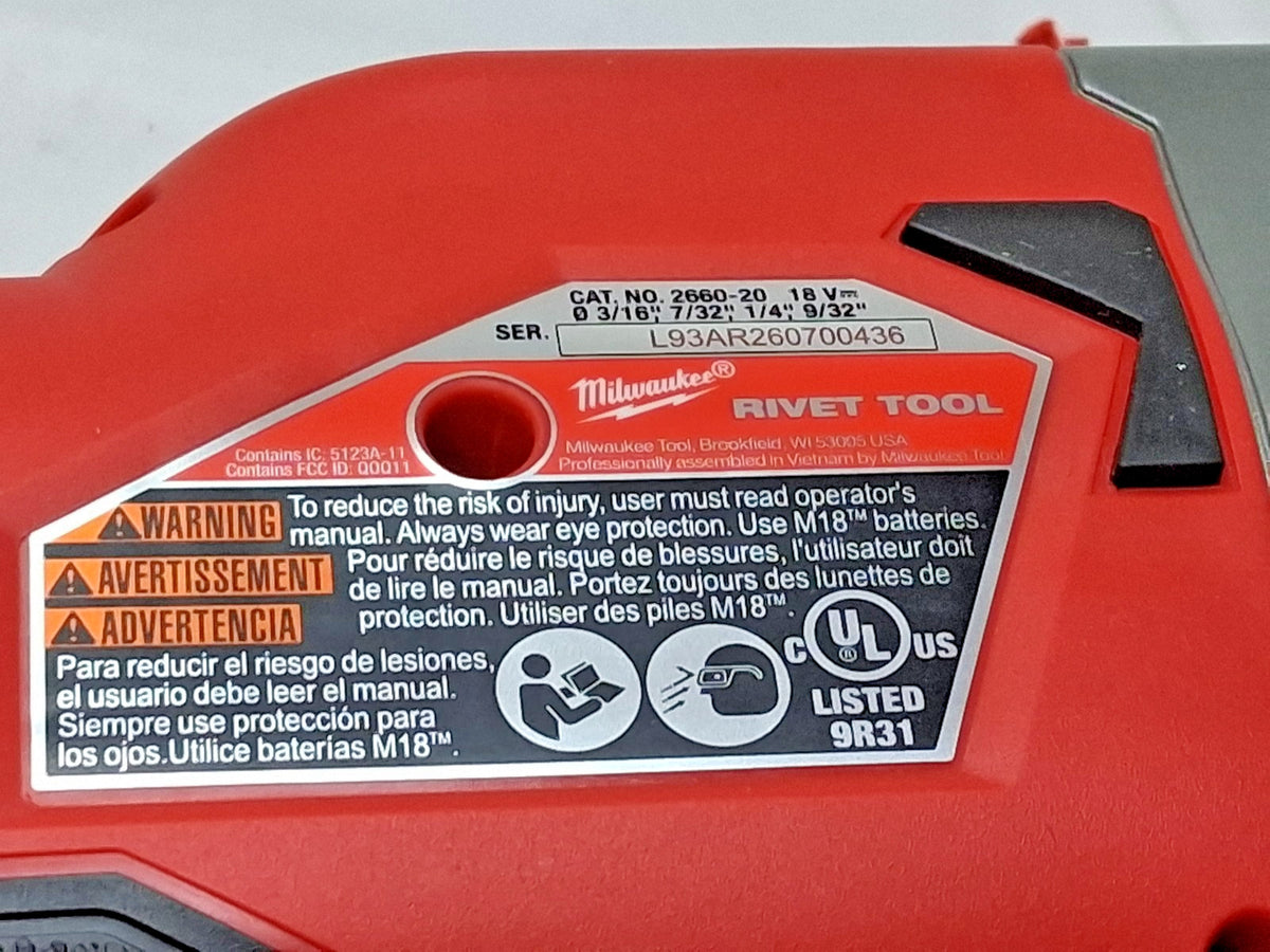 Milwaukee Tool M18 FUEL 1/4" Blind Rivet Tool w/ ONE-KEY Bare Tool 2660-20