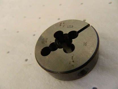 TITAN USA Round Die: 3/8-16, 1-1/2" OD, Carbon Steel TE80143
