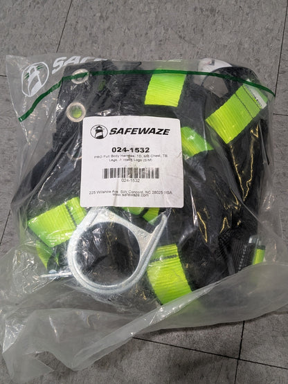 Safewaze S/M PRO Full Body Harness W/1D, MB Chest, tab Legs - FS185-S/M