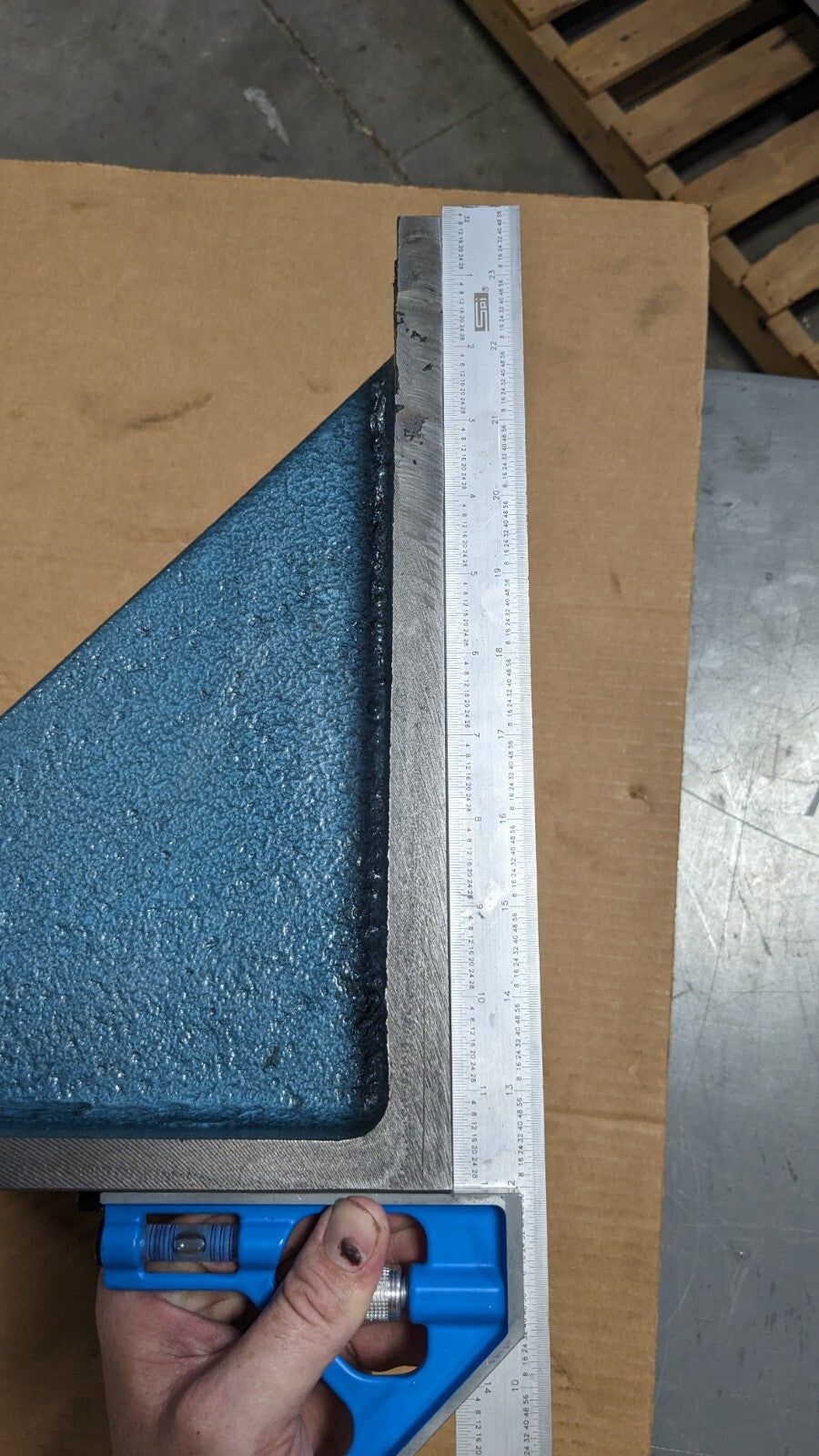 Machined Angle Plate 12" x 12" x 12" Cast Iron Double Web Flat Surface - Damaged