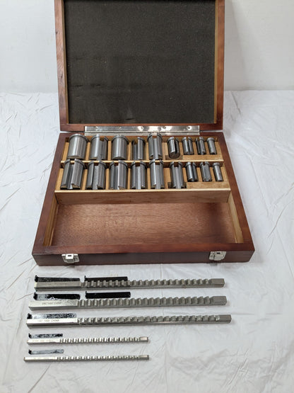 30 Piece Keyway Broach Set 1/8" to 3/8" Keyway Width Style B & C 1395-0730