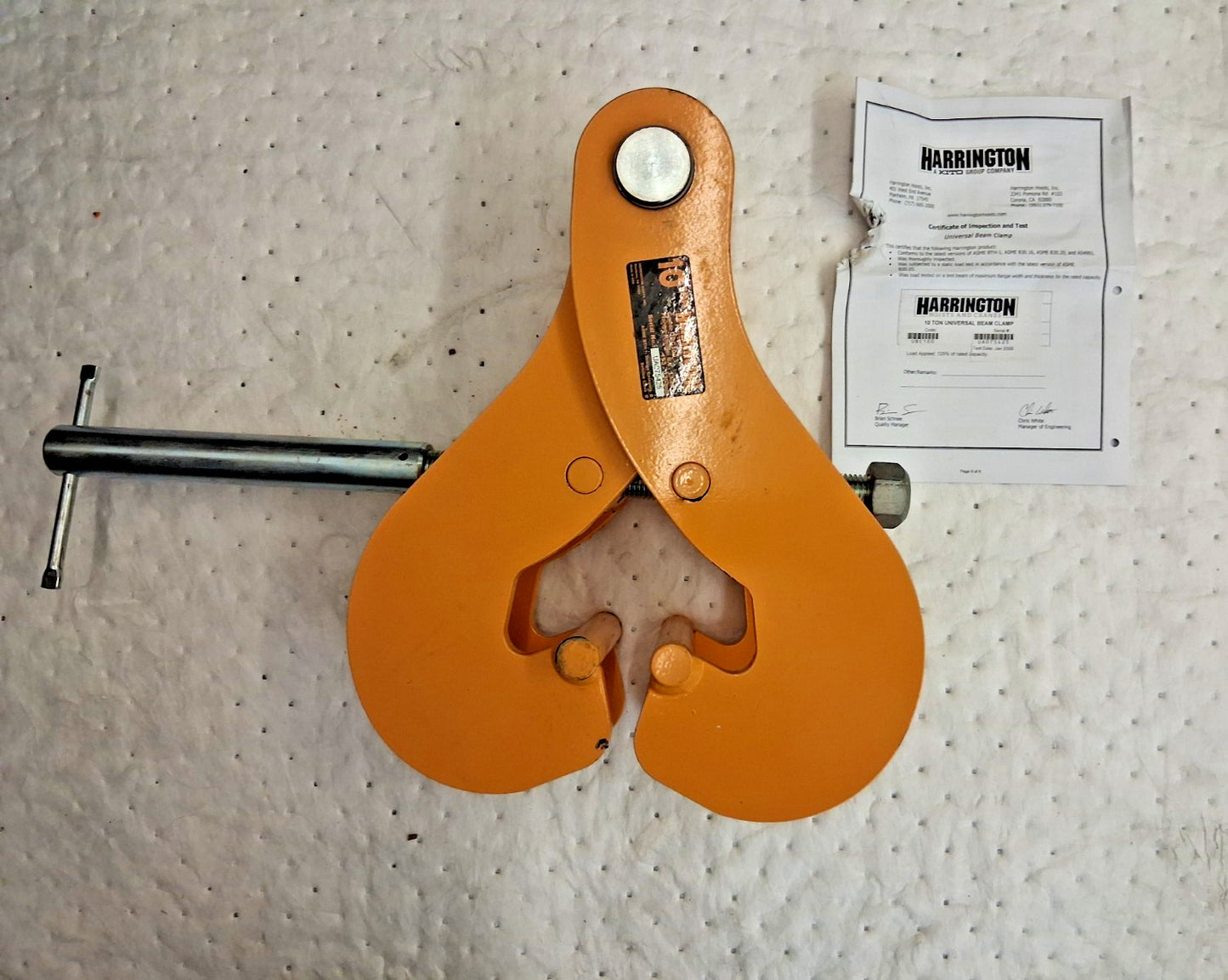 Harrington Hoist 20,000lb Capacity Beam Clamp UBC100