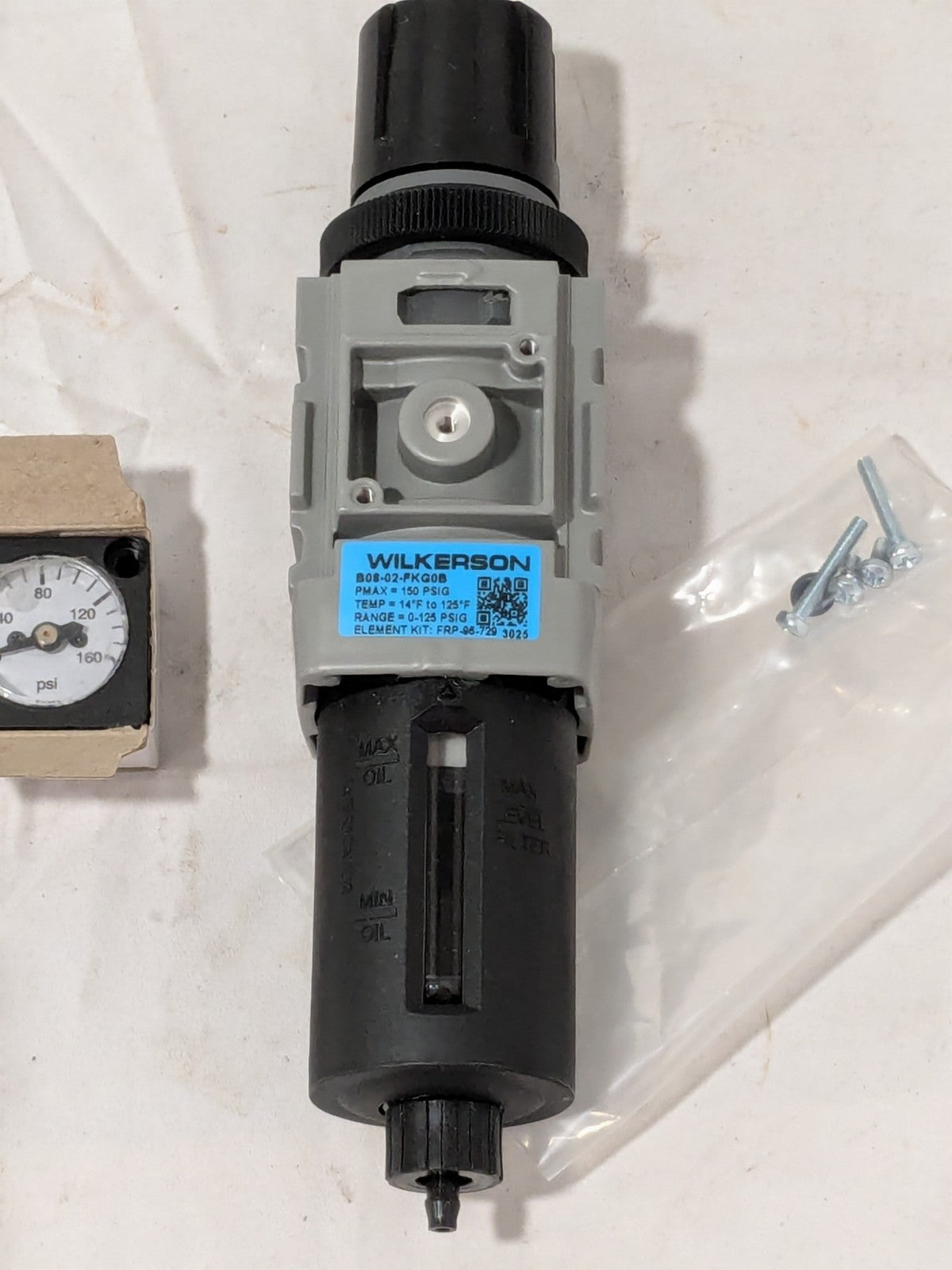 WILKERSON FRL Combination Unit: 1/4 NPT, Miniature B08-02-FKG0B