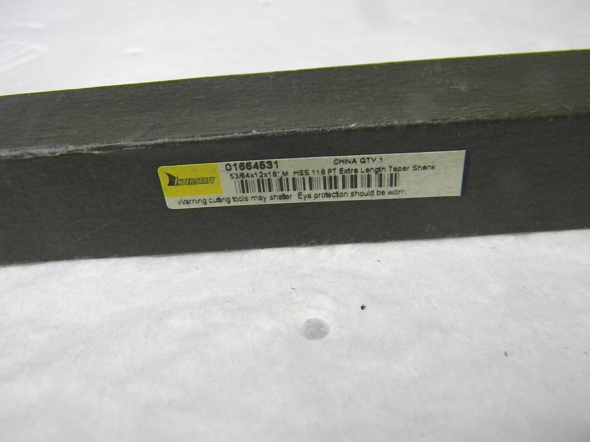 Interstate 3MT Taper Shank Drill Bit 53/64 HSS 118º PT RH 18 OAL 01664531