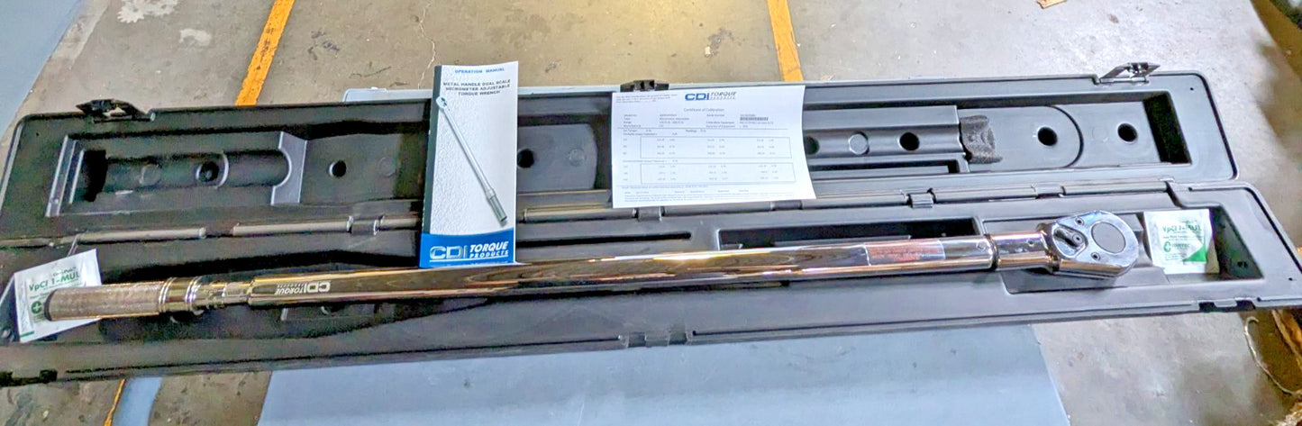 CDI Adjustable Torque Wrench 3/4" Dr 100-600 Ft Lbs / 169-779 Nm 6004MFRMH