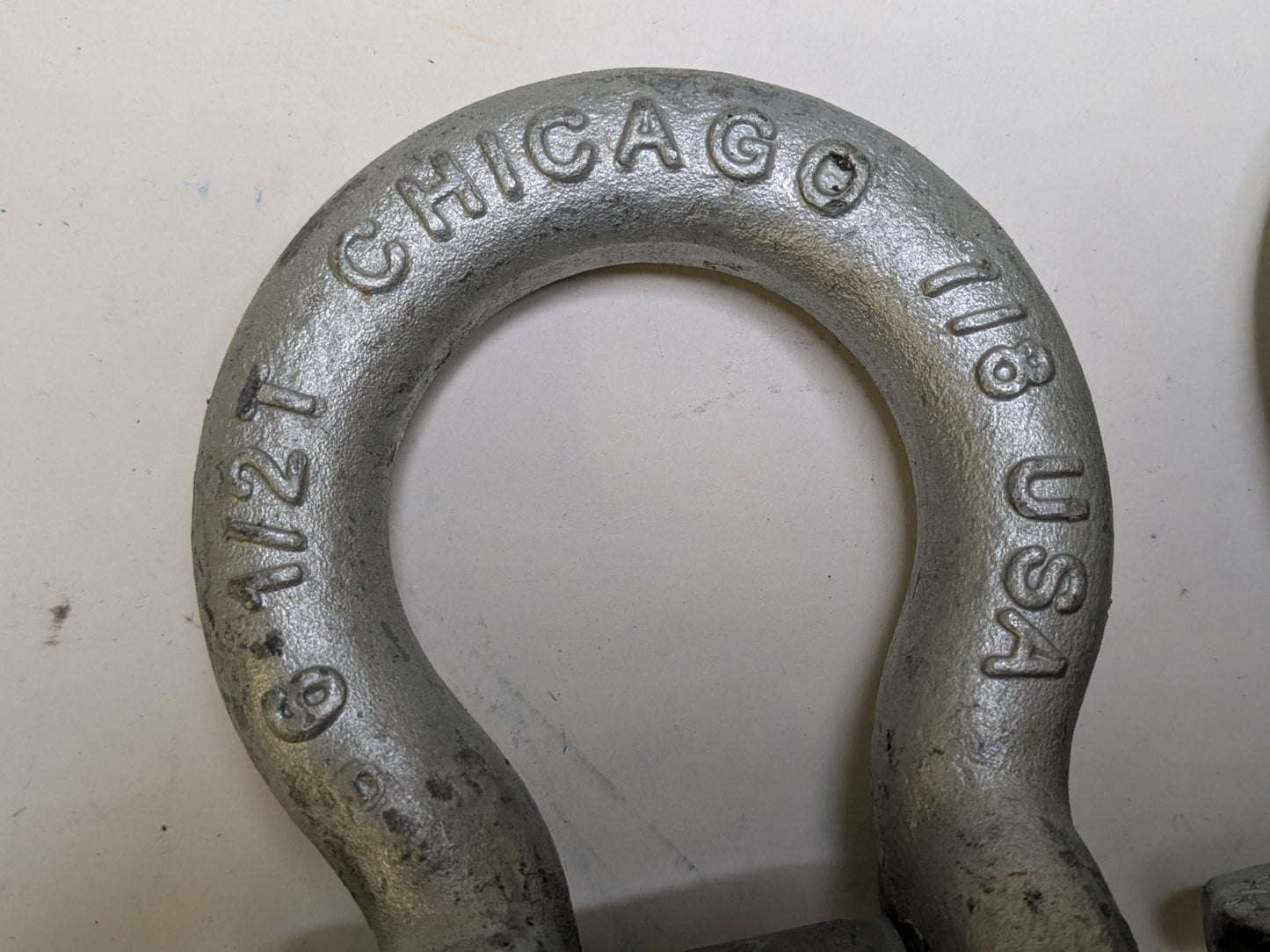 Lot of 2 Chicago Hardware 7/8" Screw Pin Anchor Shackle 6-1/2 Ton Cap. 2014
