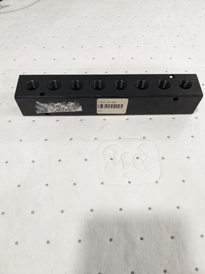 Manifold: 3/8" Inlet, 1/4" Outlet, 2 Inlet Ports, 8 Outlet Ports PCM20-250-08B