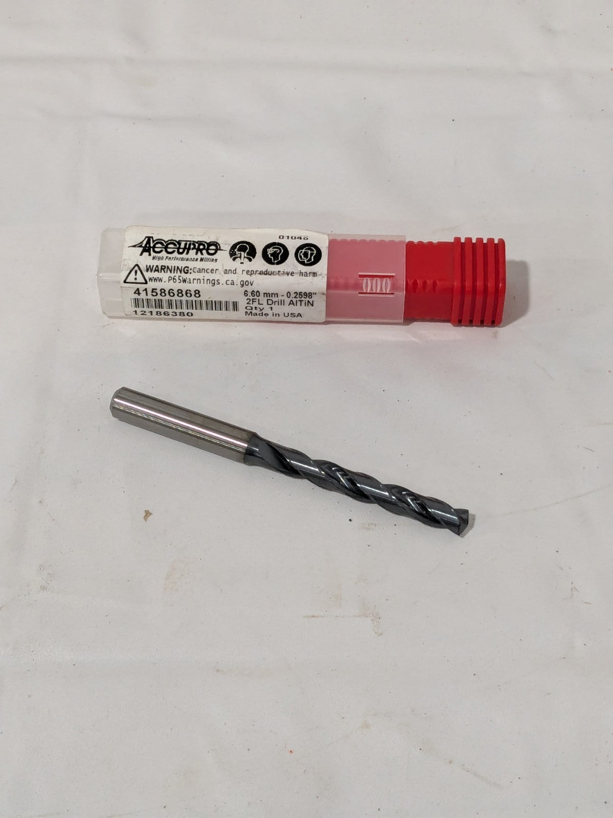 ACCUPRO Jobber Length Drill Bit: 6.60 mm (0.2598) Dia, 140º 41586868