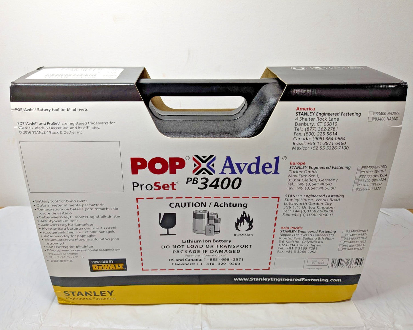 Stanley POP ProSet PB3400 Cordless Rivet Tool w/Battery &amp; Charger PB3400-NA2