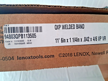 LENOX Band Saw Blade QXP(TM) 11' 6" L 94803QPB113505