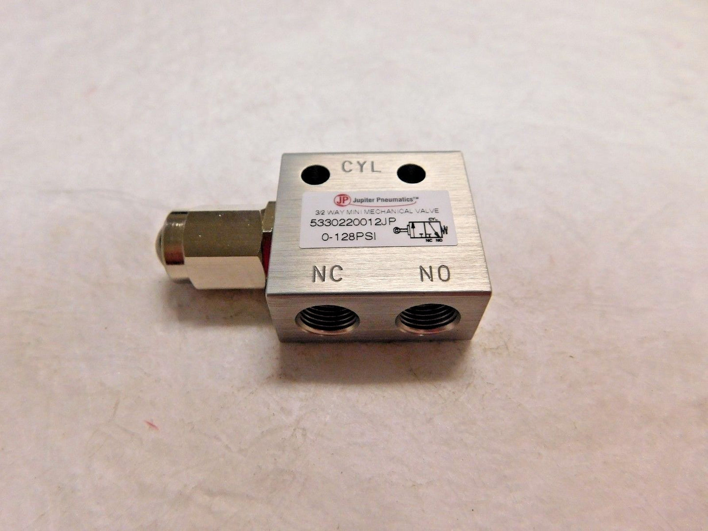 Jupiter Pneumatics 2 Position Mini Mechanical Valve 1/8" NPT 3 Way 53302200