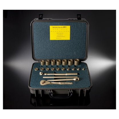 Ampco Socket Set: Non-Sparking, 21 Pc, 1/2" Drive, 5/16 to 1-1/4" W-260