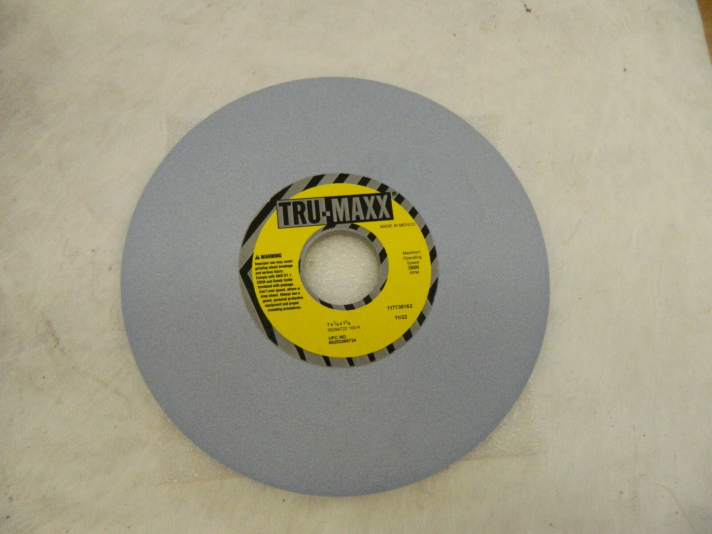TRU-MAXX Surface Grinding Wheel 7" 100 Grit K Hardness 66253269724