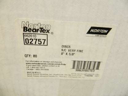 Norton Deburring Discs S/C Very Fine 8" x 5/8" Qty 80 66261002757
