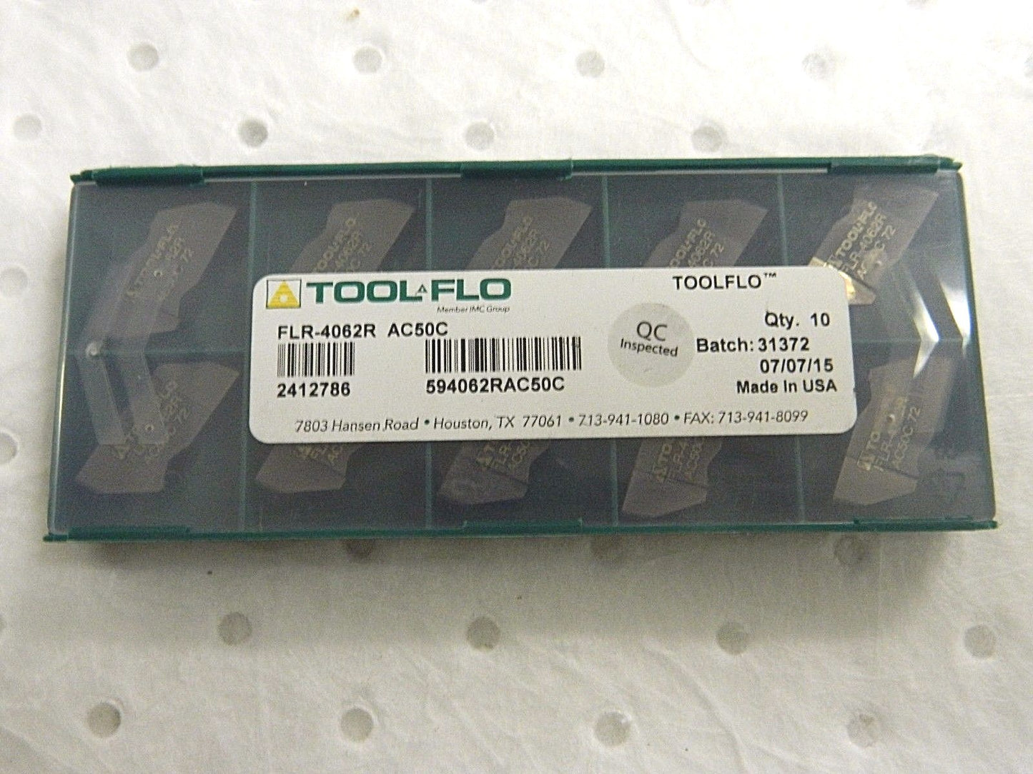 Tool-Flo Carbide Double Grooving Inserts 0.125"W Grade AC50C Qty 10 594062R