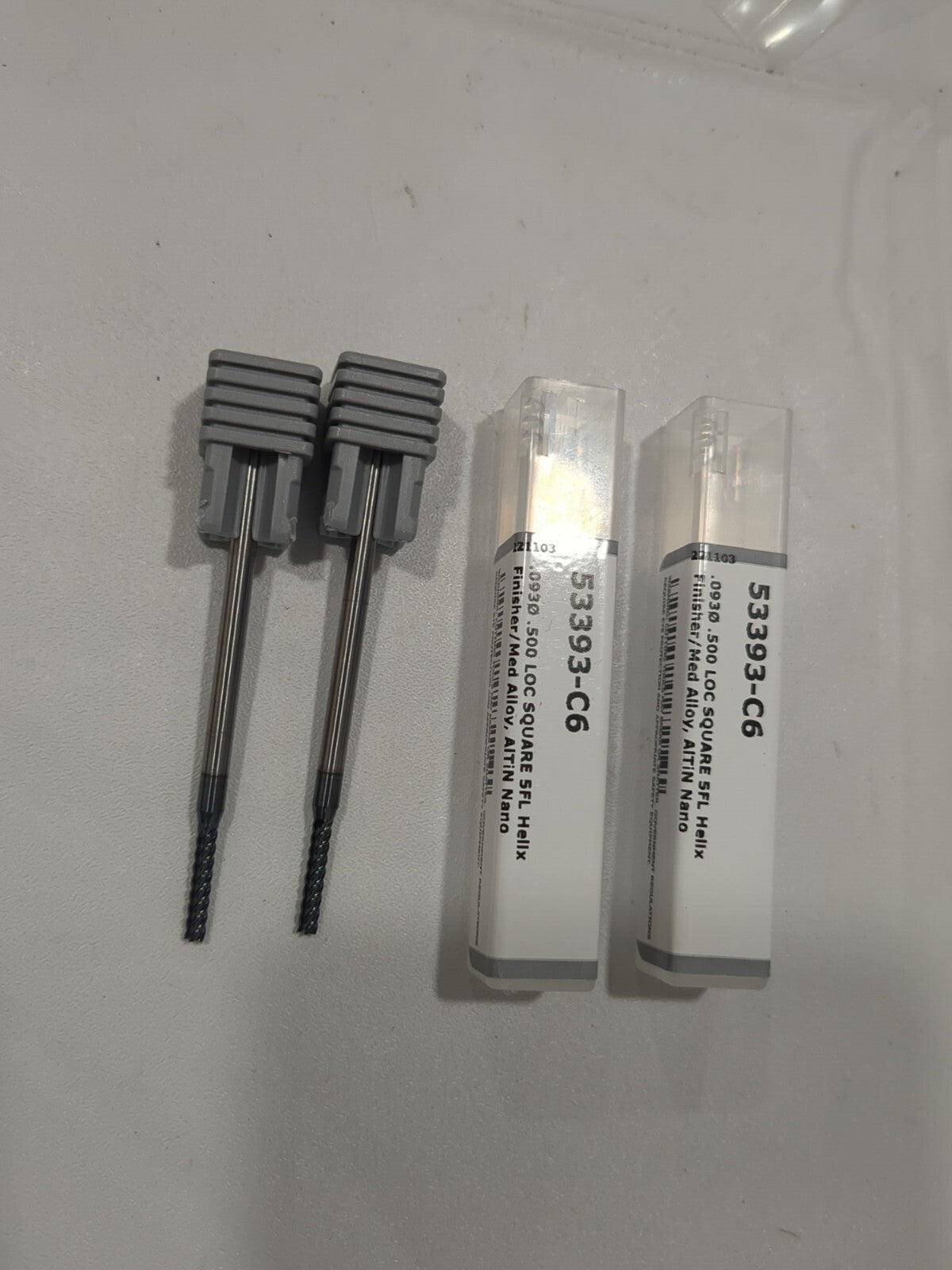 HARVEY TOOL 2pk Square End Mills 3/32" Dia 1/2" LOC 5Fl Carbide 53393-C6
