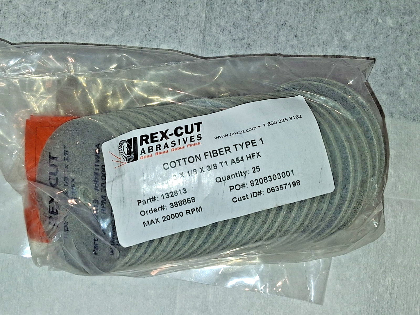 Rex Cut Abrasives Deburring Wheel Aluminum Oxide 25pk 132813OF