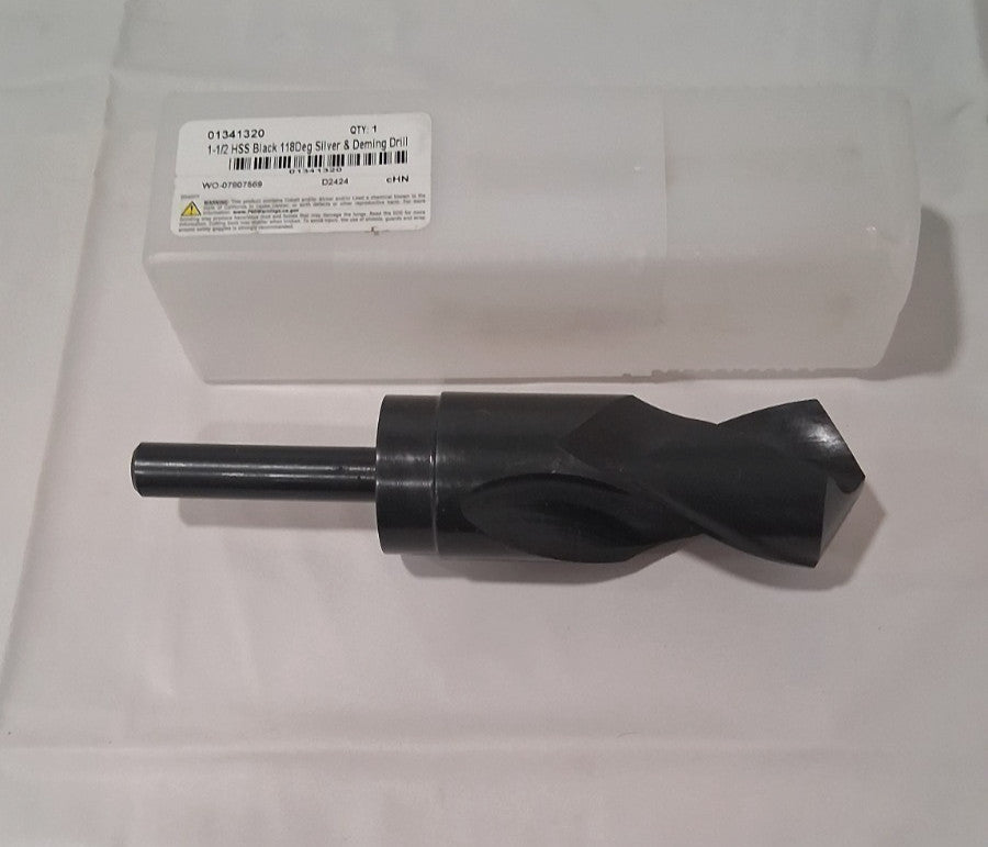 Value Collection Reduced Shank Drill Bit 1-1/2'' Dia x 1/2'' Shank Dia, 118° HSS