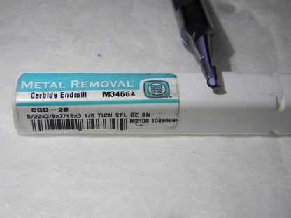 Metal Removal 5/32" x 3/8" x 7/16" 2FL Solid Carbide Double Ball
