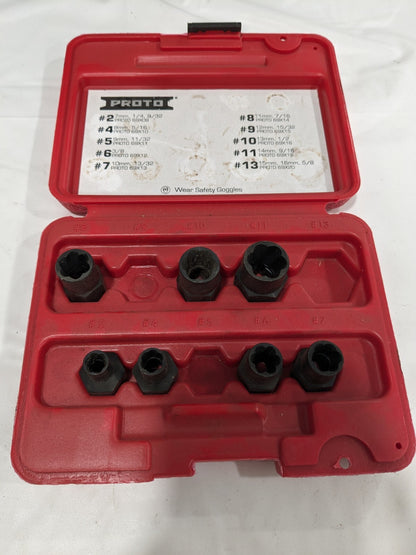PROTO 7 Pc Bolt &amp; Screw Extractor Set J69X00 INCOMPLETE