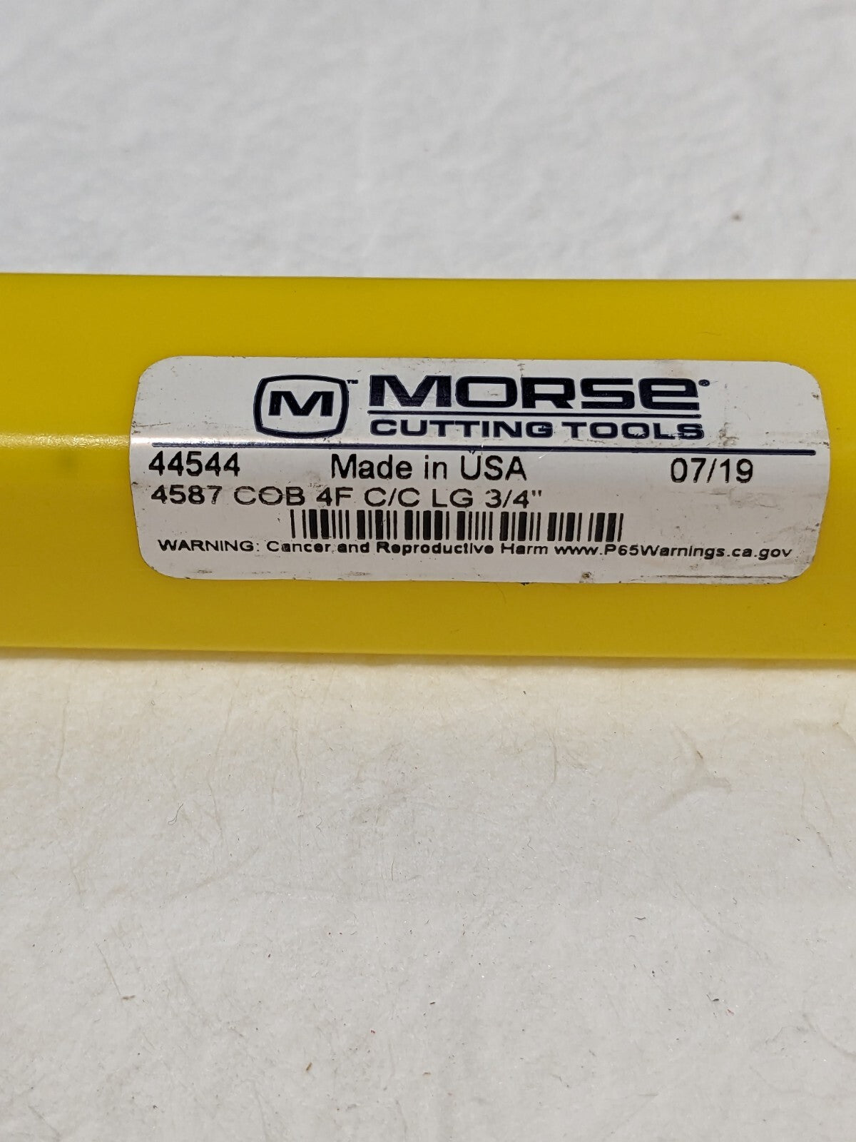 Morse Center Cutting Long Length Single End End Mill, 3/4", 4 FL 44544 4587
