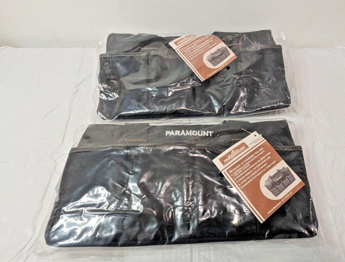 Paramount 16 Pocket Black Tool Bag 14"W X 5-1/2"D X 6"H QTY 2 PAR-INSTD-16PKT