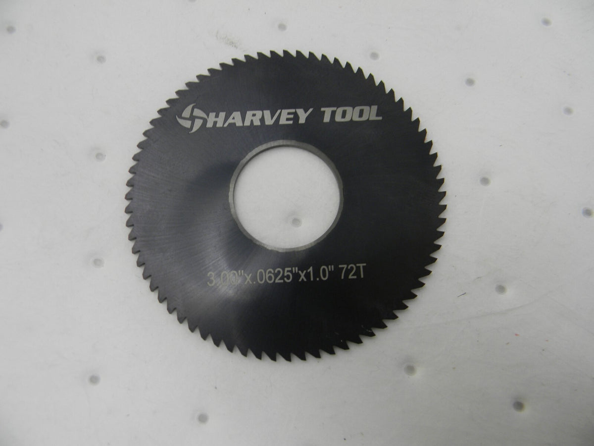 HARVEY TOOL 3 x 1/16, 1  72-Tooth Solid Carbide Saw Used SAE0625-C3