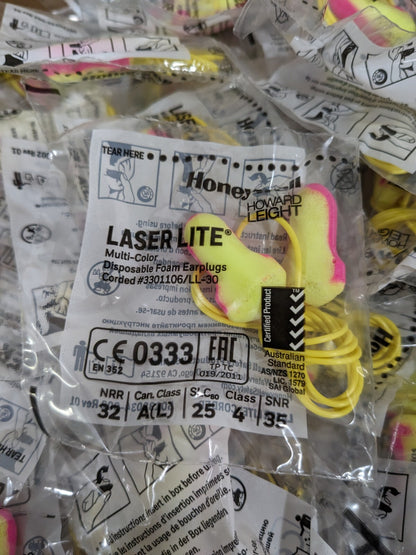 HOWARD LEIGHT Earplug Non-PVC Foam, T-Shape, Roll Down, Corded Approx. 300 LL-30
