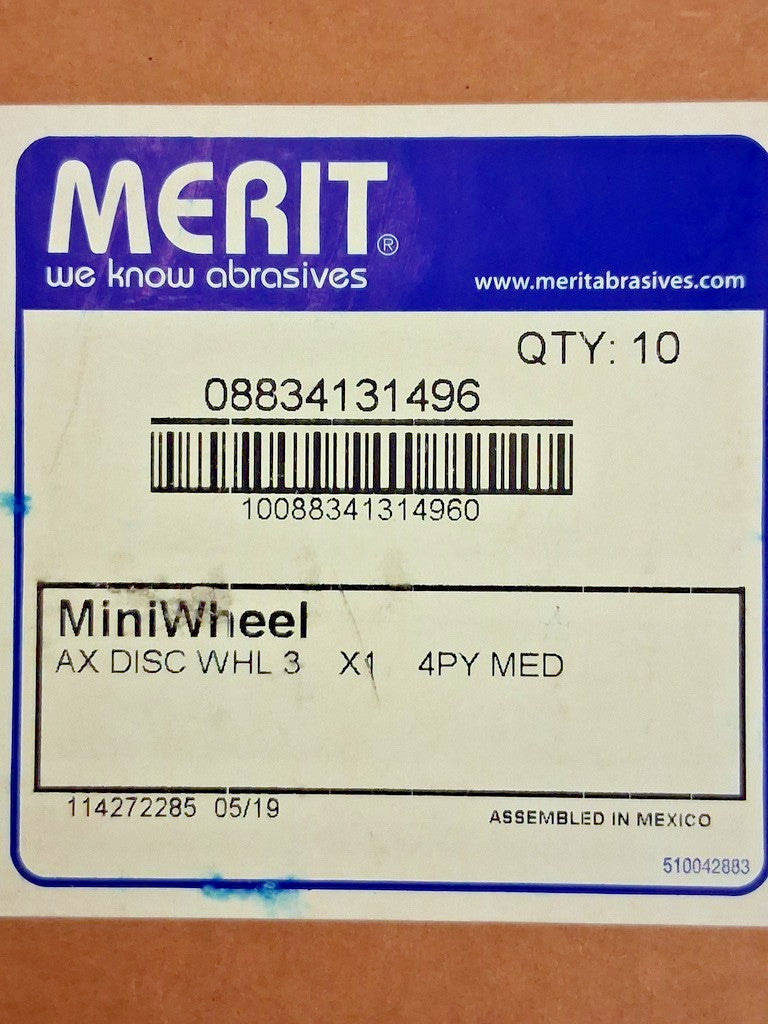 Merit Abrasives Deburring Discs QTY10 3" Dia Medium Grade 08834131496