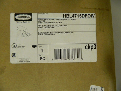 Hubbell Raceway Fitting 10.93" Long x 7.27" Wide x 1.62" High HBL4715DFOIV