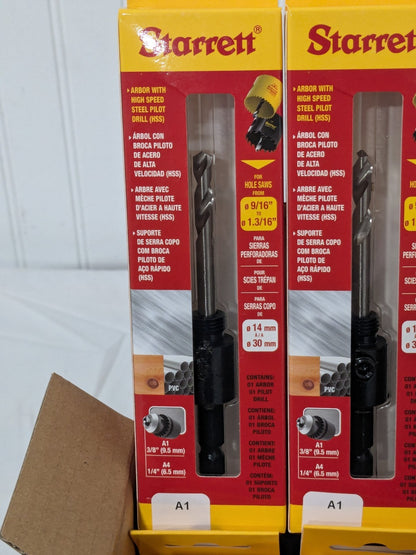 Starrett Hole Saw Arbor: Straight Shank, Drill Pilot Qty 6 55141