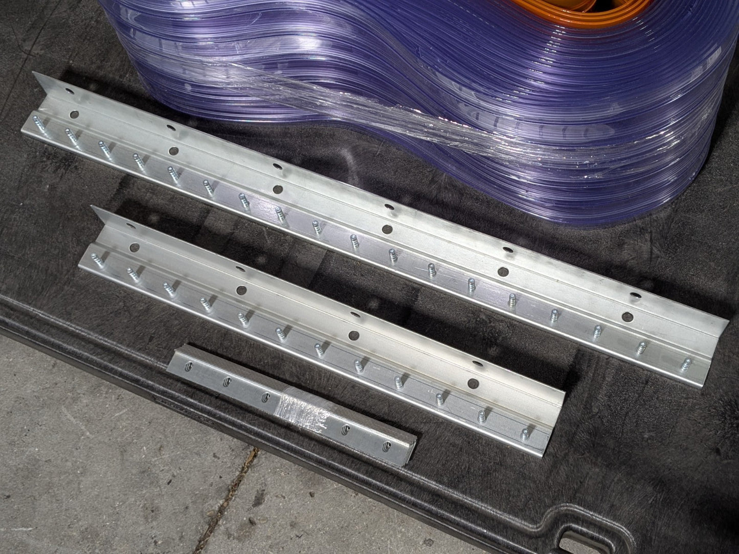 TMI Strip Door Kit PVC Clear Ribbed fits 8 Ft. x 8 Ft. Doors 12" Strip Widt