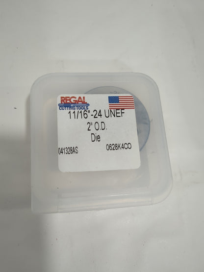 REGAL CUTTING TOOLS Round Die: 11/16-24, 2" OD, Hss 041328AS