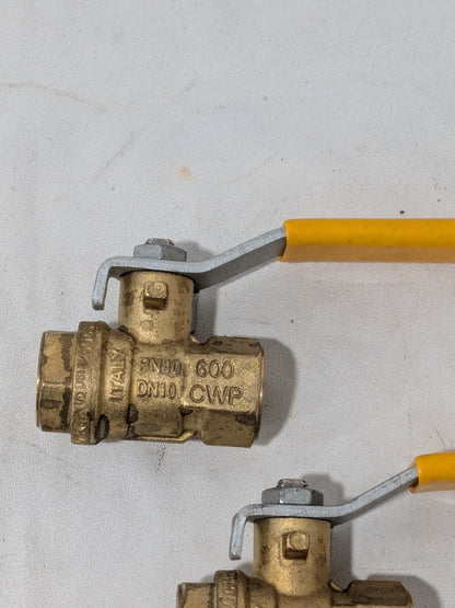 Parker Standard Ball Valve: 3/8" Pipe, Brass FNPT x FNPT Qty 2 XV520P-6