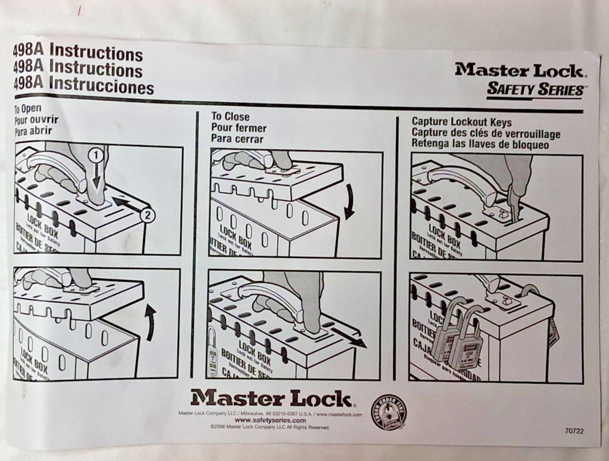 MASTER LOCK Portable Group Lockout Box 3-3/4"D x 9-1/4"W x 6"H  4