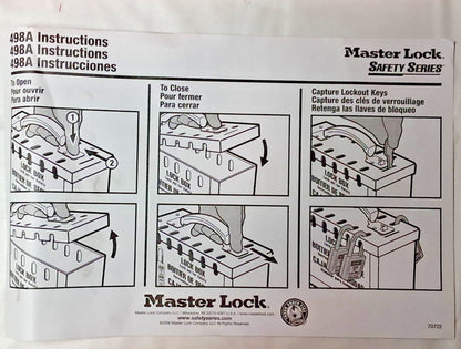 MASTER LOCK Portable Group Lockout Box 3-3/4"D x 9-1/4"W x 6"H  4